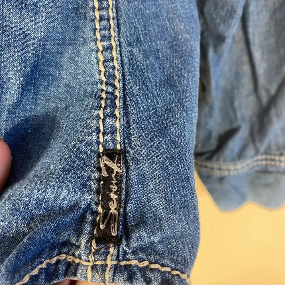Seven7 Blue Denim Button Down Shirt - Picture 9 of 13